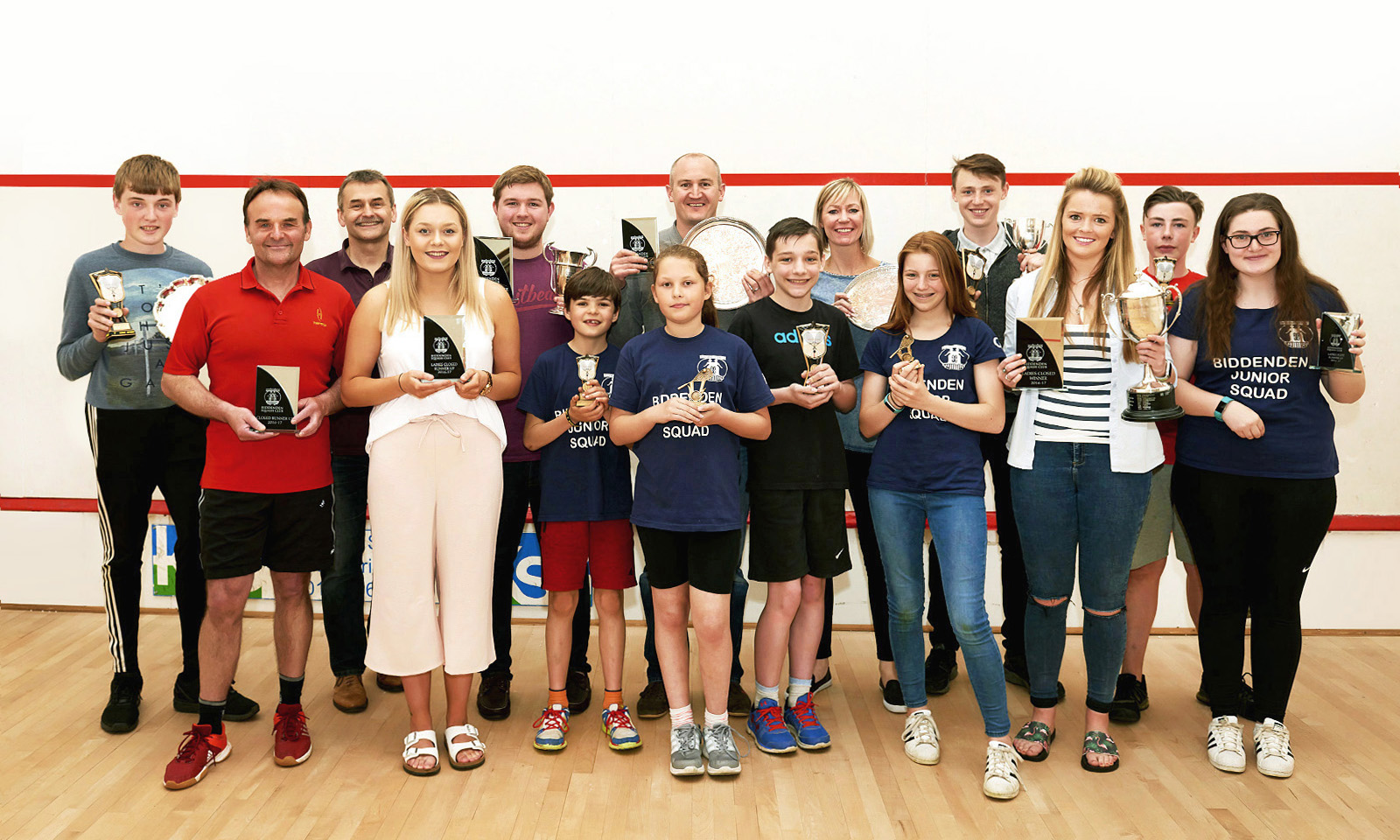 The winning players from the 2017 Biddenden Squash Club - Closed Competition.